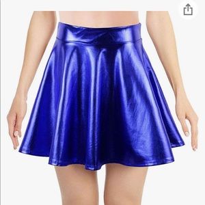 Blue metallic skirt